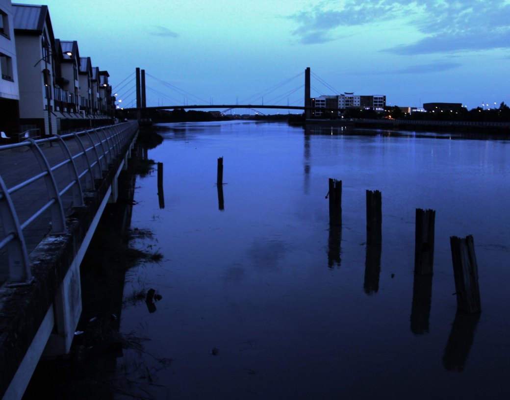 view from footbridge