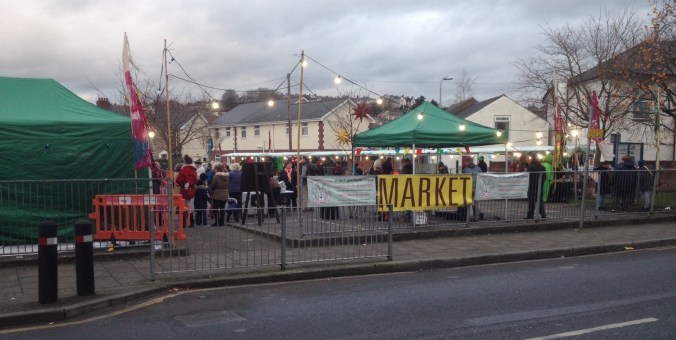 Maindee Xmas Market - site from road