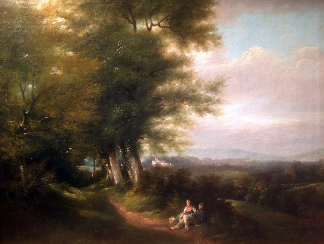 B - George Barret (Snr.) R.A. - Landscape with Building and Figures