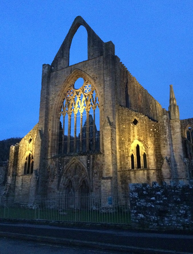 Tintern Abbey at night - tall